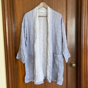 Eileen Fisher Crinkle Gauze Kimono Coat - Chambray Blue